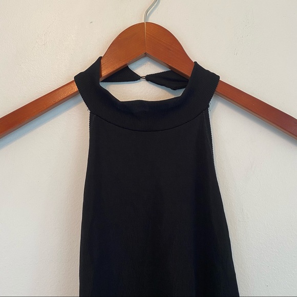⚡️ZARA Black Open Back Halter Top Backless Bodysuit Ribbed Sleeveless Shirt | M - Picture 5 of 6
